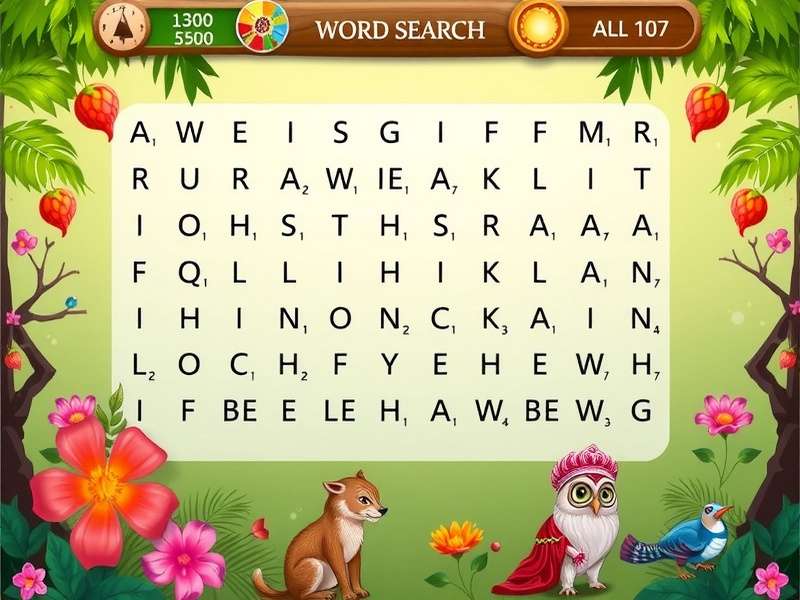 Word Search में शब्दों की विभिन्न दिशाएँ दिखाता आरेख