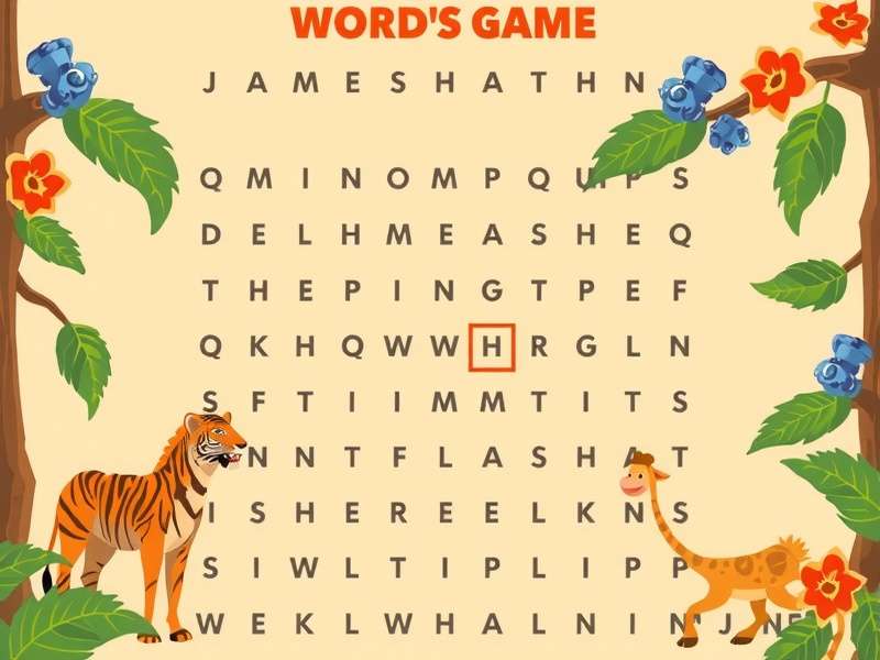 उन्नत स्तर की Word Search पहेली ग्रिड