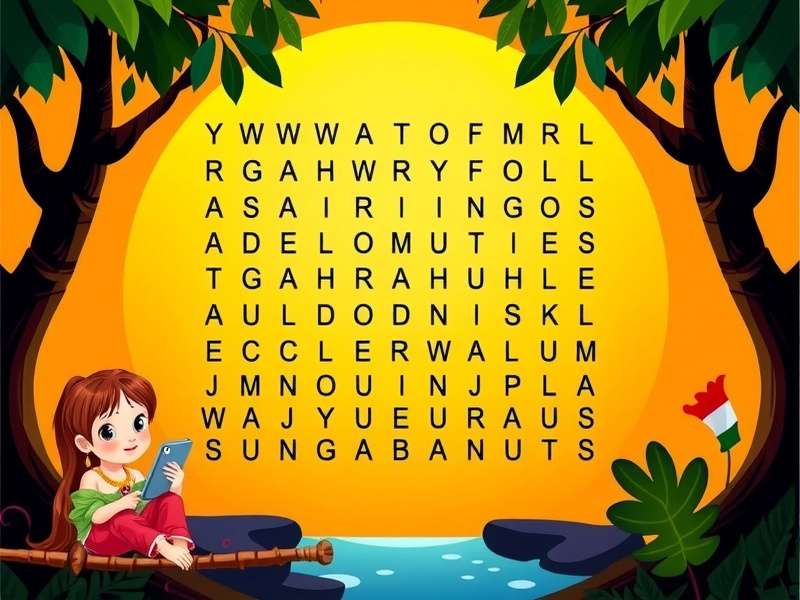 हिंदी शब्द खोज पहेली उदाहरण