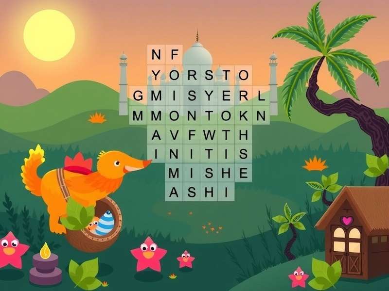 हिंदी और अंग्रेजी वर्ड सर्च पज़ल्स का रंगीन संग्रह