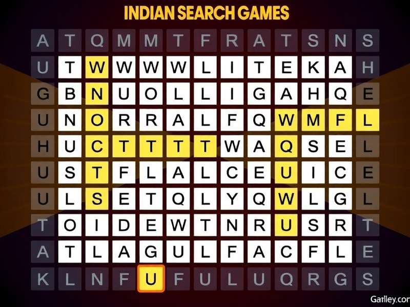 वर्ड सर्च पहेली का उदाहरण