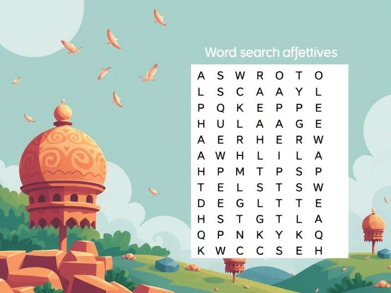 हिंदी वर्ड सर्च पहेली दिखाता टैबलेट