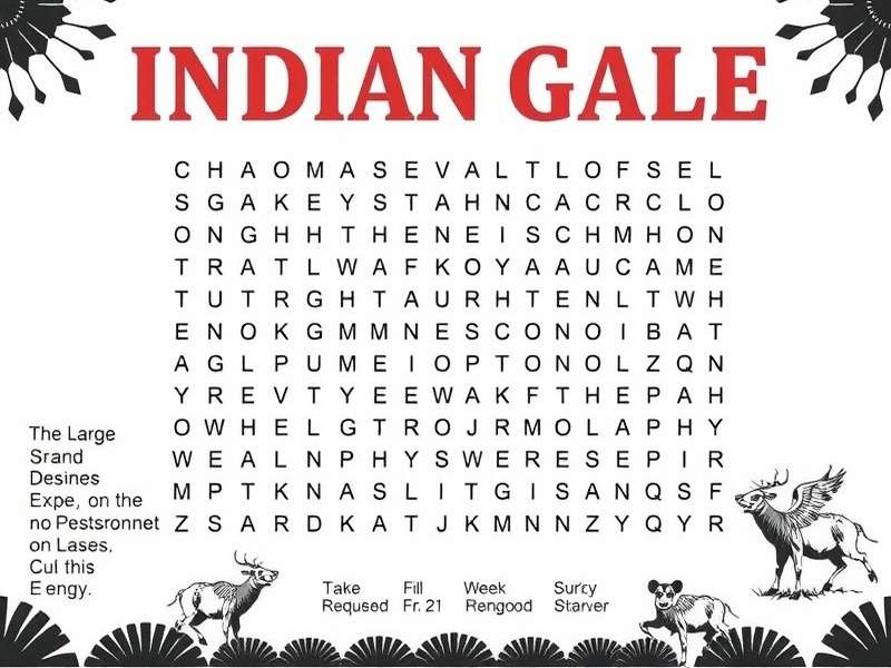 बड़े प्रिंट वर्ड सर्च प्रिंटेबल का उदाहरण