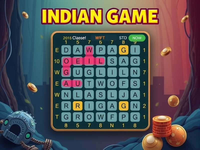 वर्ड सर्च रियल कैश गेम खेलते हुए एक युवक