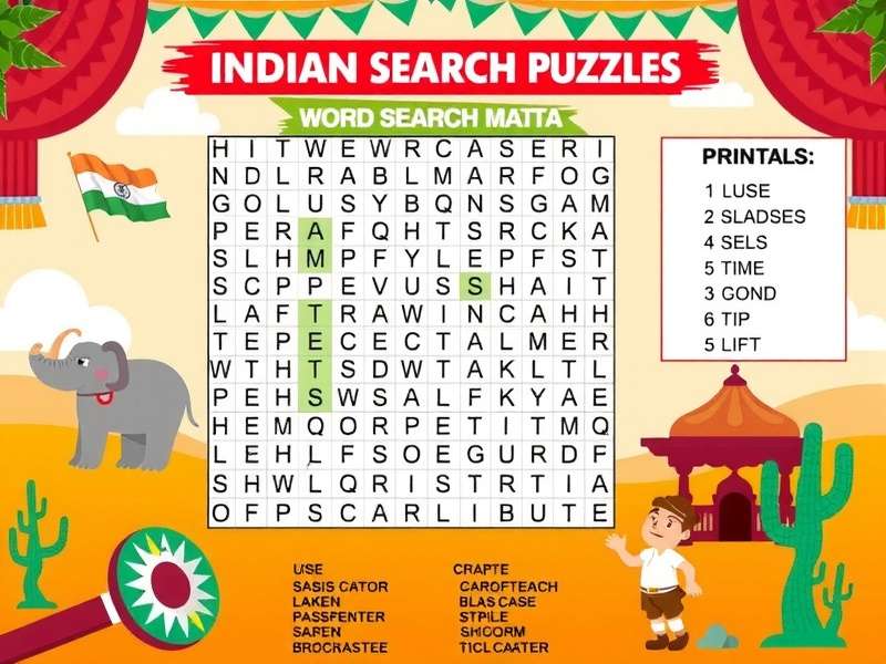 वर्ड सर्च पहेली के विभिन्न प्रिंटेबल टेम्पलेट्स का दृश्य