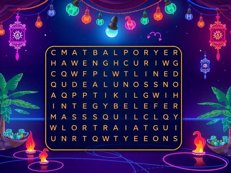 रैज़ल वर्ड सर्च गेम इंटरफ़ेस - हिंदी में शब्द खोज