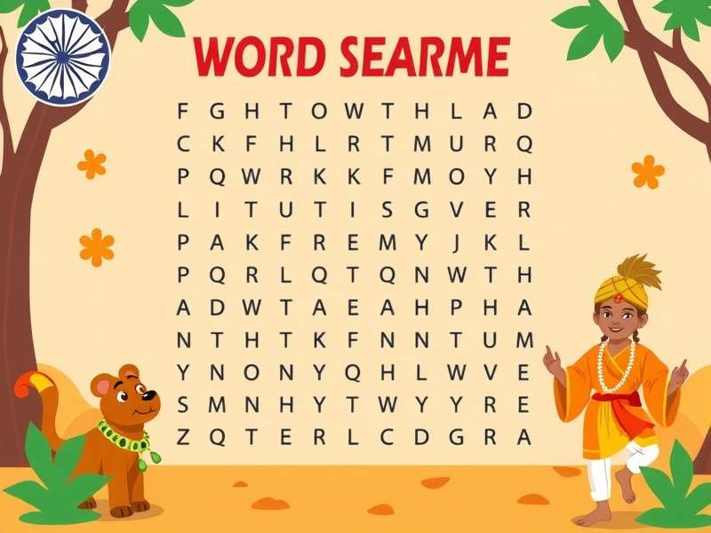 बच्चों के लिए वर्ड सर्च प्रिंटेबल उदाहरण