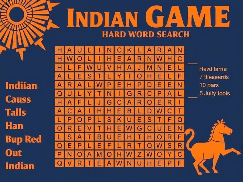 कठिन वर्ड सर्च पहेली का प्रिंटेबल उदाहरण