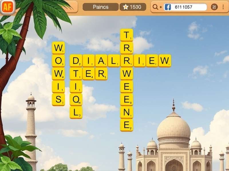 शब्द खोज खेल का इंटरफ़ेस दिखाता हुआ चित्र