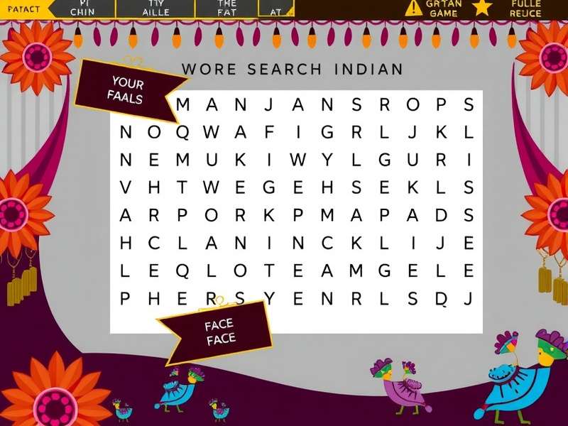 मुफ्त प्रिंट करने योग्य हिंदी वर्ड सर्च पहेली उदाहरण