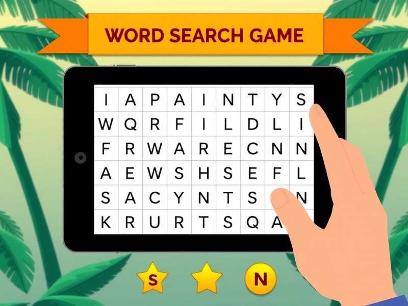 वर्ड सर्च एक्सप्लोरर ऐप का यूजर इंटरफेस हिंदी में दिखाते हुए