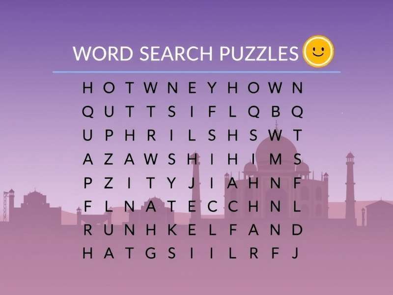 कठिन वर्ड सर्च पहेली उदाहरण - 20x20 ग्रिड में छिपे शब्द