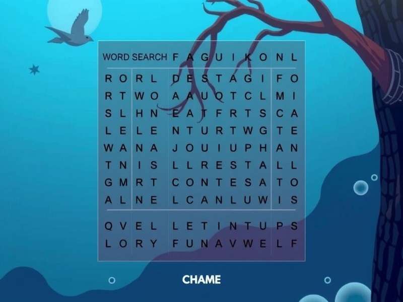 Colorful word search puzzle with highlighted words