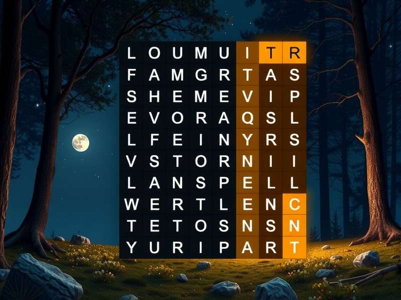 Person solving an easy word search puzzle with a pen