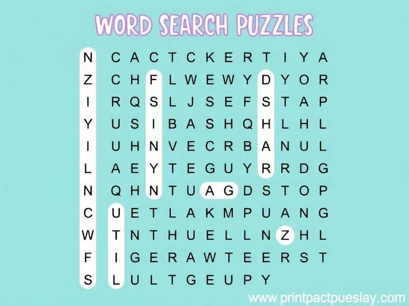 A person solving a printable word search puzzle with a pen