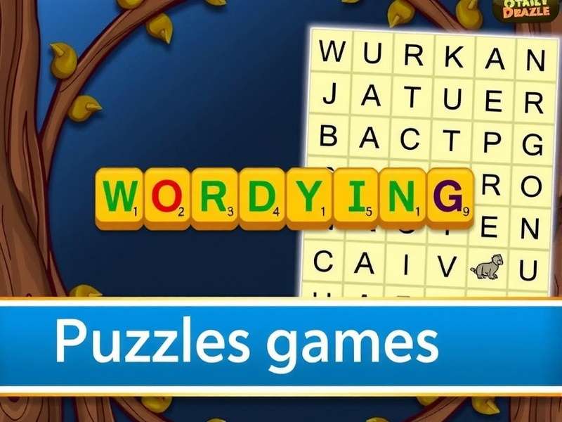 Person solving a colorful word search puzzle on tablet