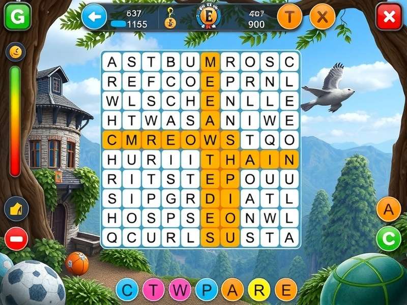 Word Search Online Free Game Interface Showing Puzzle Grid