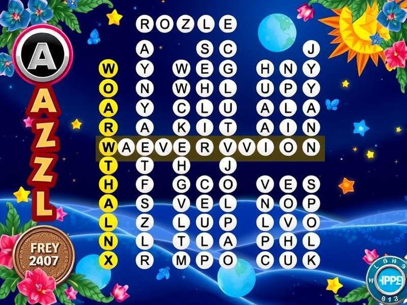 Word Search Razzle gameplay interface showing grid puzzle