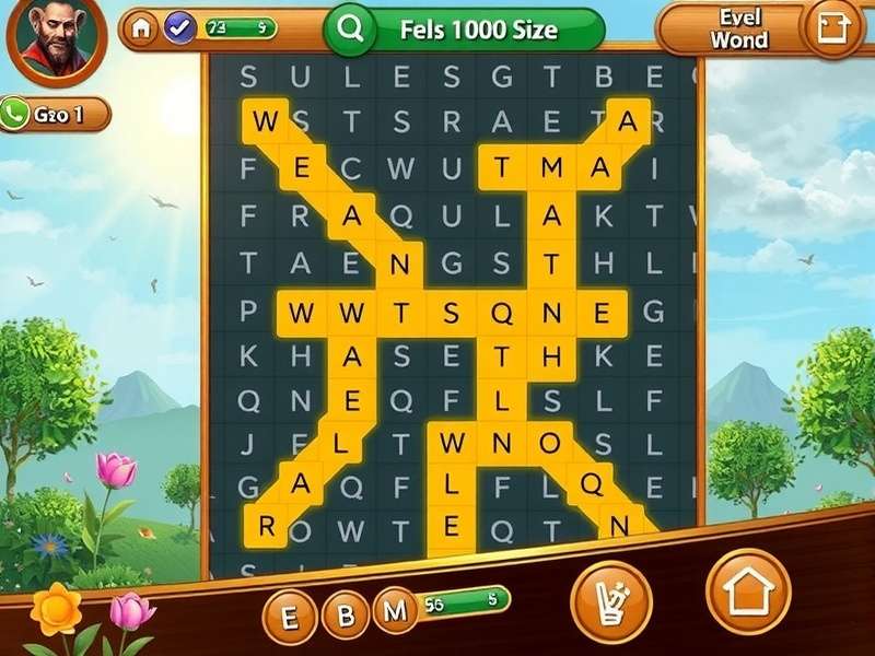 Colorful word search puzzle showing various English and Hindi words