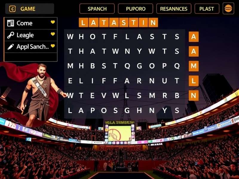 Hand solving a LA Times Word Search puzzle with coffee