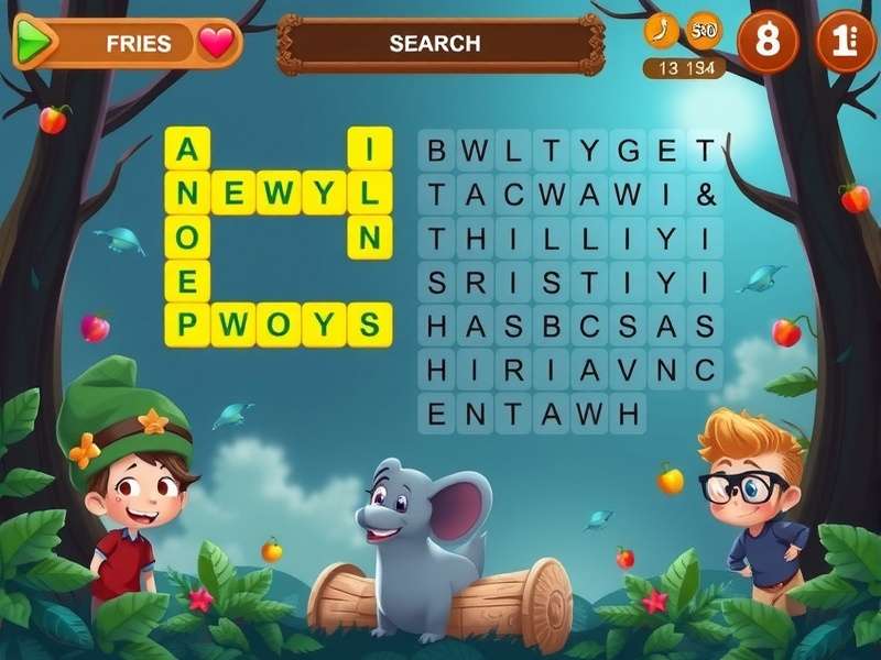 A person in India solving a word search puzzle on a tablet