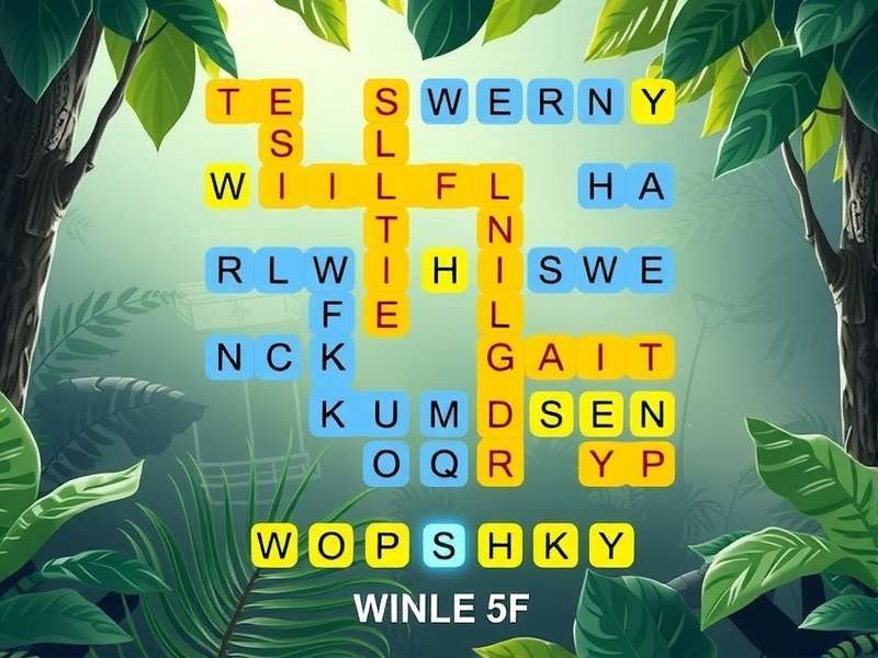 Person solving word search puzzle on tablet