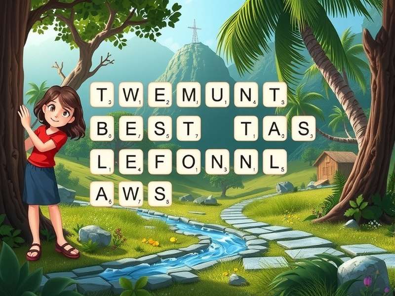 A person in India solving a colorful Word Search puzzle on a tablet