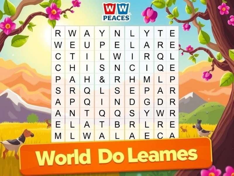 Colorful Word Search puzzle with highlighted words