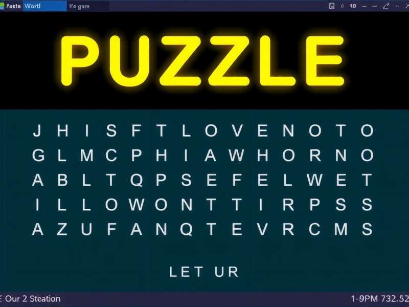 Puzzle Word Search game board with highlighted words