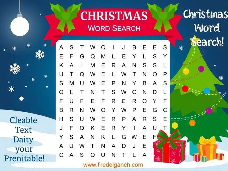 Beginner Christmas Word Search 6x6 grid