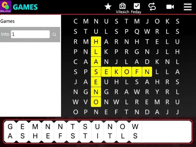 Games Word Search – Interactive puzzle board with Indian themed words and colorful tiles